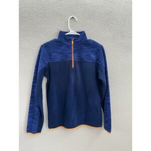 Tek Gear Childrens Boys Shirt Size Large 14/16 Blue Fleece 1/4 Zip Pullover